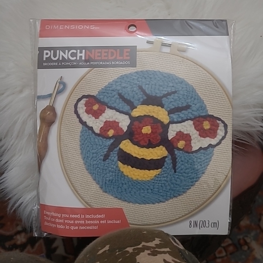 Dimensions Punch Needle Kit - Colorful Bee Design